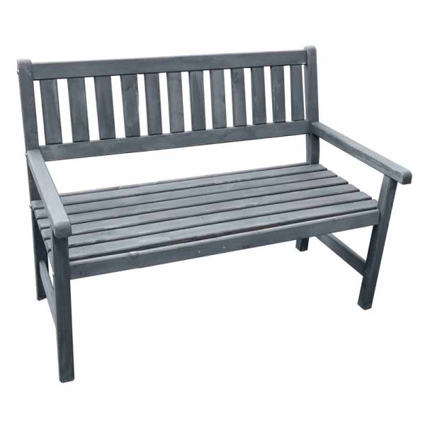 Johanna 2 Seater Garden Bench - 71L x 125W x 91H - Timber/Metal - Grey