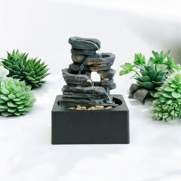 Table-Top Water Fountain - L18 x W18 x H24 cm