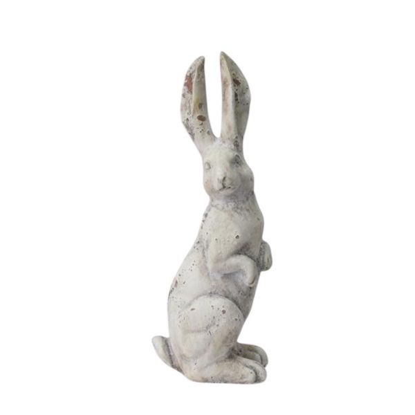 Rabbit Ornament - Resin - L14 x W11 x H35 cm - Cream