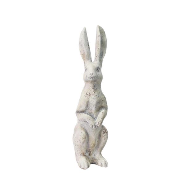 Rabbit Ornament - Resin - L14 x W10 x H40 cm - Cream
