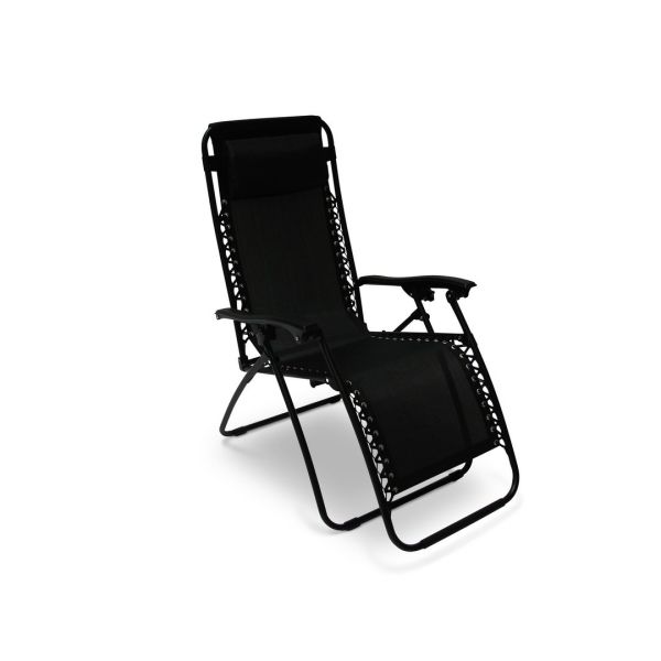 RoyalCraft Zero Gravity Relaxer Recliner Chair - Coated Steel - L70 x W65 x H111.5 cm - Black