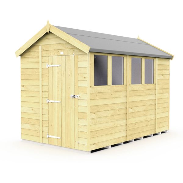 6 x 11 Feet Apex Shed - Single Door With Windows - Wood - L329 x W175 x H217 cm
