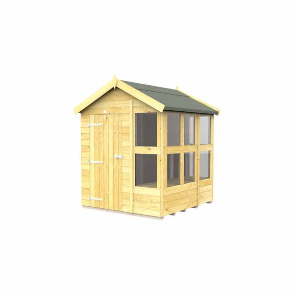 6 x 6 Feet Apex Potting Shed - Wood - L187 x W175 x H217 cm