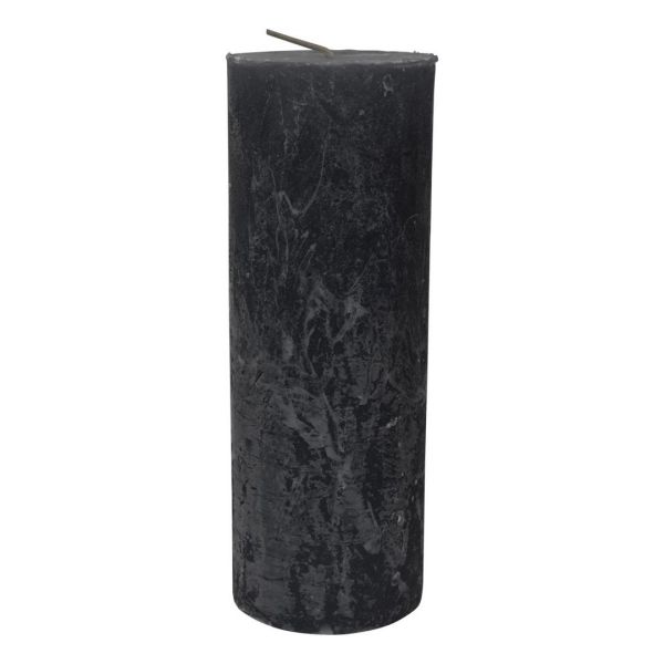 Libra Rustica Pillar Candle - Paraffin - L7 x W7 x H19 cm - Dark Grey