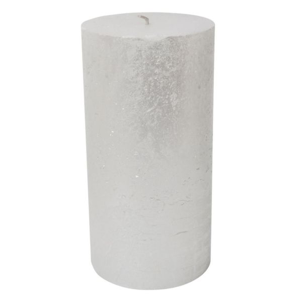 Libra Rustica Pillar Candle - Paraffin - L10 x W10 x H20 cm - Pearl/White