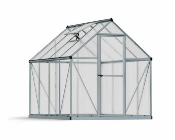 Greenhouse Mythos 6 x 8 - Polycarbonate - L247 x W185 x H208 cm - Silver