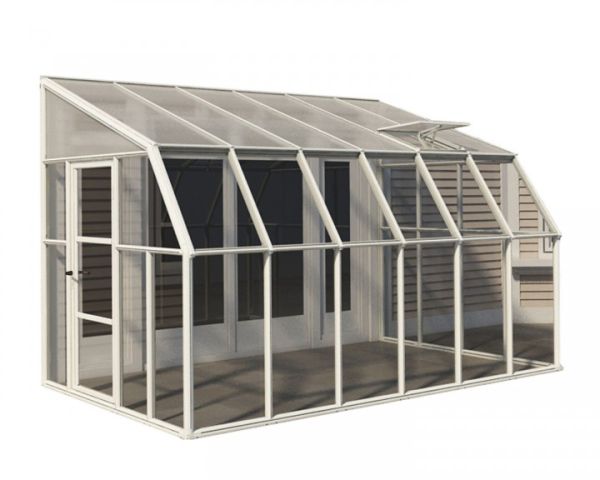 Lean To Greenhouse Sun Room Clear 8 x 12 - Polycarbonate/Acrylic - L384 x W257 x H266 cm