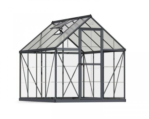 Greenhouse Hybrid 6 x 8 - Polycarbonate - L247 x W185 x H208 cm - Grey