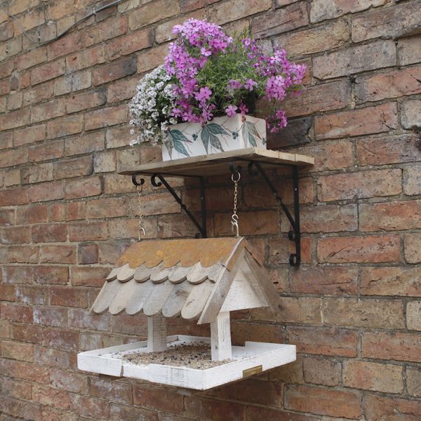 Framlingham Traditional English - Loxwood hanging bird table with shingle roof and chain included