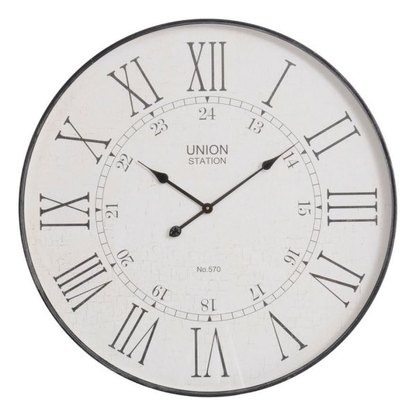 Wall Clock - Iron/MDF/GlaSS/Paper - L8 x W80 x H80 cm - Black