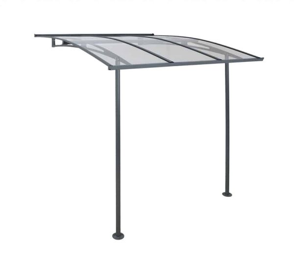 Patio Cover Vega Door Awning Canopy 2000 Clear - Acrylic - L200.5 x W199.6 x H261 cm - Grey