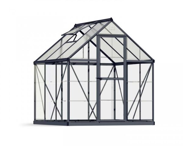 Greenhouse Hybrid 6X6 - Polycarbonate - L186 x W185 x H208 - Grey