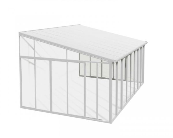 Lean To Greenhouse Sanremo Veranda 4 x 4.25 - Polycarbonate/Acrylic - L435 x W385 x H310 cm - White