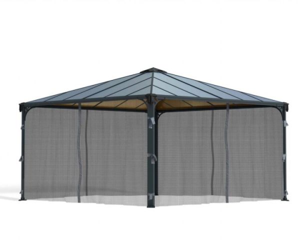 Net Curtain set for Square Gazebo 4X - L436 x W436 x H217 cm (Gazebo Not Included)