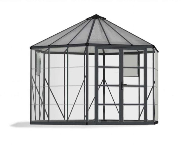 Greenhouse Oasis Hexagonal 12 Feet - Polycarbonate - L362.8 x W316 x H289 cm - Grey