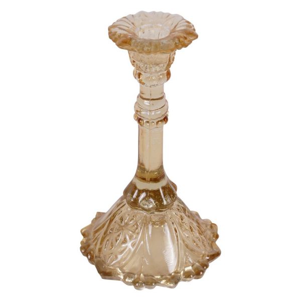 Laura Ashley Candlestick - Glass - L10 x W10 x H17 cm - Yellow