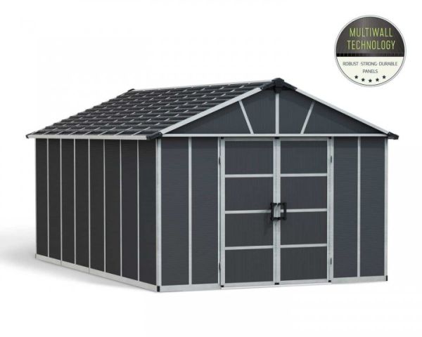 Yukon 11 x 17.2 Shed - Polycarbonate - L519 x W332 x H252 cm - Dark Grey