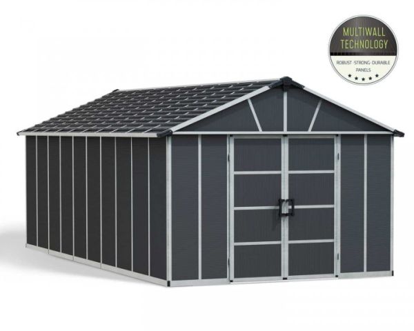 Yukon 11X21.3 Shed + Floor Wpc - Polycarbonate - L643 x W332 x H252 - Dark Grey