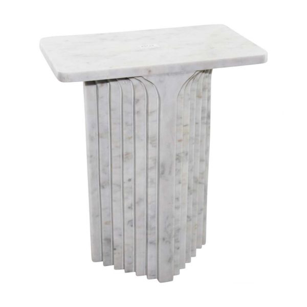 Ravello Side Table - Marble - L26 x W42 x H50 cm - White