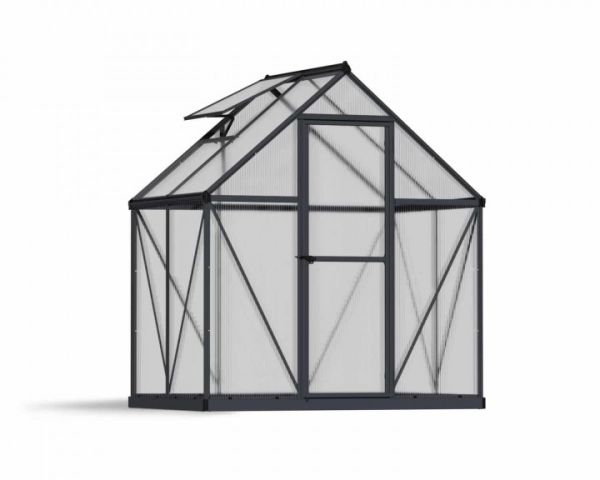 Greenhouse Mythos 6 x 4 - Polycarbonate - L126 x W185 x H208 cm - Grey