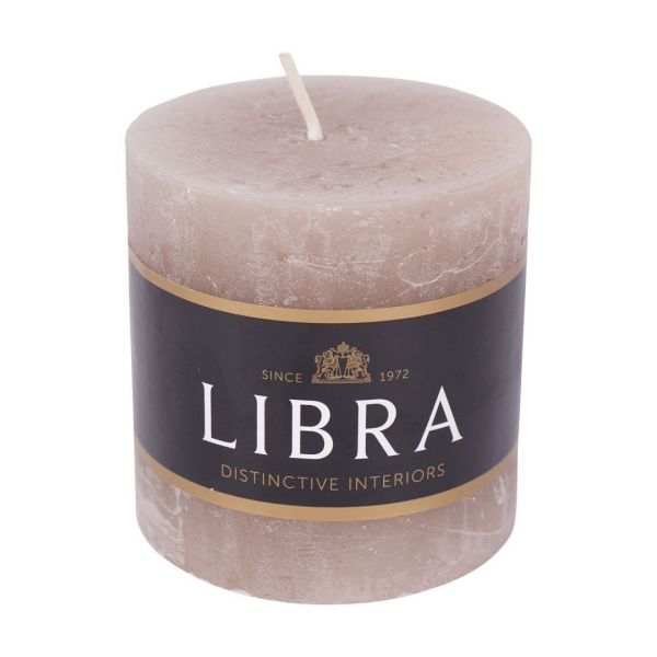 Rustica Pillar Candle - Paraffin Wax - L7 x W7 x H7 cm - Taupe