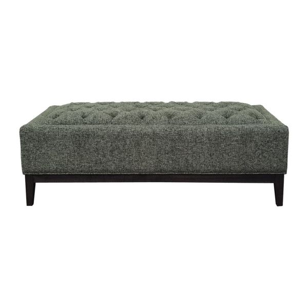 Theodore Buttoned XL Ottoman - Wood/Foam/Poly/Metal - L75 x W140 x H48 cm - Forest Green
