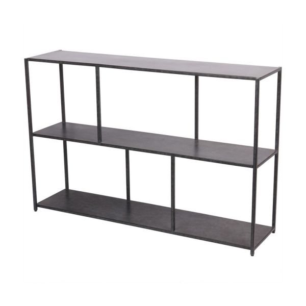 Brooks Console Table Mottled - Iron - L30.5 x W122 x H80.7 cm - Charcoal Black