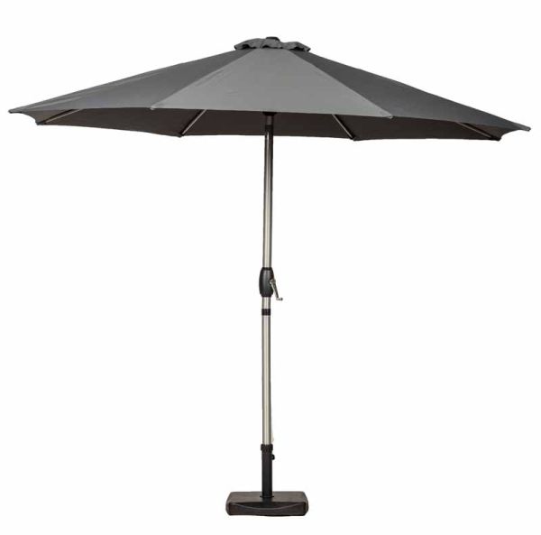 Crank and Tilt Parasol - Aluminium/Polyester - L300 x W300 x H225 cm - Grey