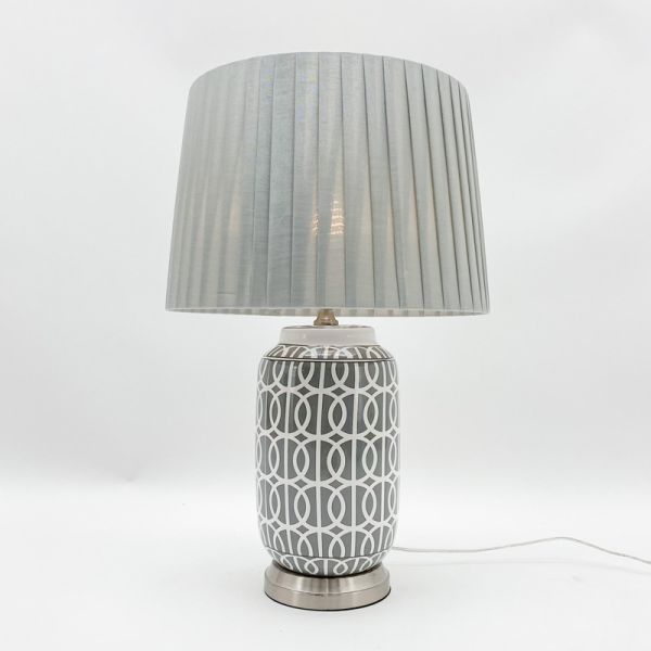 Table Lamp and Shade - L40 x W40 x H70 cm - Silver