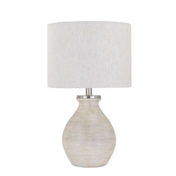 Table Lamp - Ceramic - L28 x W28 x H24 cm - Cream/White