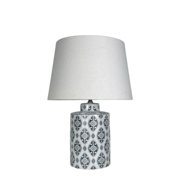 Traditional Table Lamp and Shade - Ceramic - L20 x W20 x H43 cm