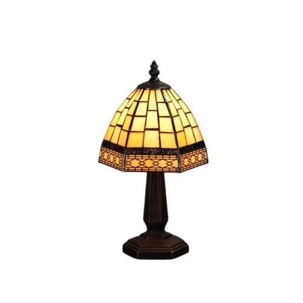6 Inch Tiffany Lamp - L16 x W16 x H24 cm - Yellow