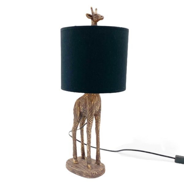8 Inch Black Shade Table Lamp - L20 x W20 x H52 cm