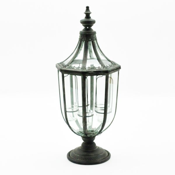 Garden Lantern with Tealight Holder - Metal - L29 x W29 x H77 cm