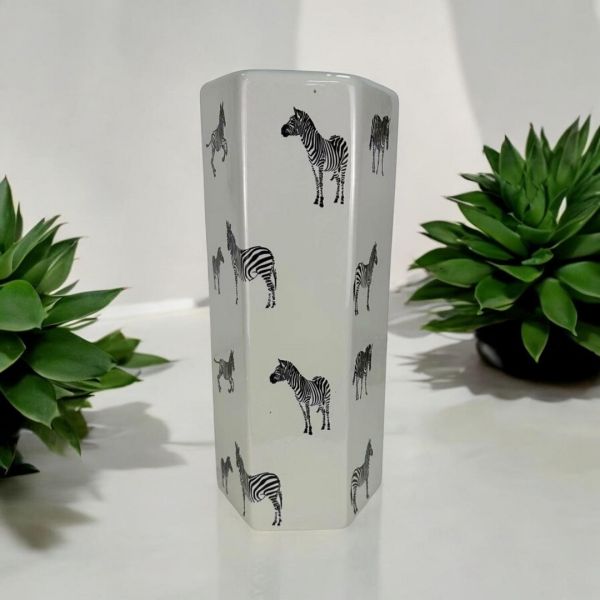 18 Inch Zebra Print Umbrella Stand - L20 x W20 x H46 cm