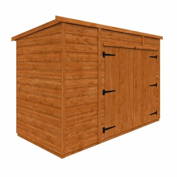 8x4 Flex Pent Bike Store 12mm Flex - L243.8 x W115 x H179.1 cm - Solid Wood/Softwood/Pine - Burnt Orange