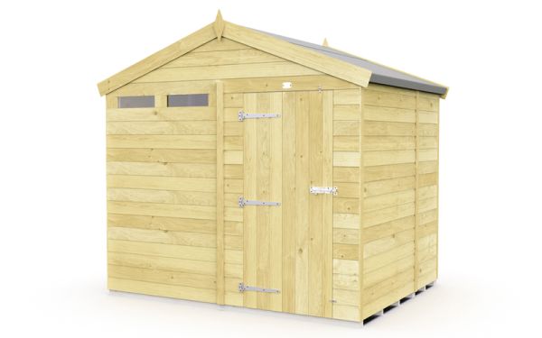 8 x 5 Feet Apex Security Shed - Single Door - Wood - L158 x W231 x H217 cm