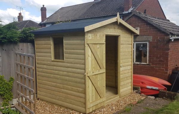 8 x 6 Feet Apex Shed - Pressure Treated Timber - L182 x W244 x H240 cm