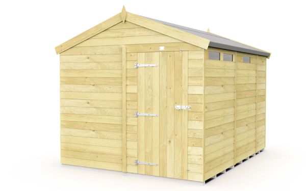8 x 9 Feet Apex Security Shed - Single Door - Wood - L272 x W231 x H217 cm