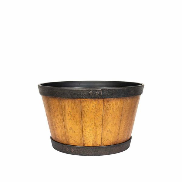 39cm Medium Oban Whiskey Barrel - Plastic - L39 x W39 x H23 cm - Light Oak