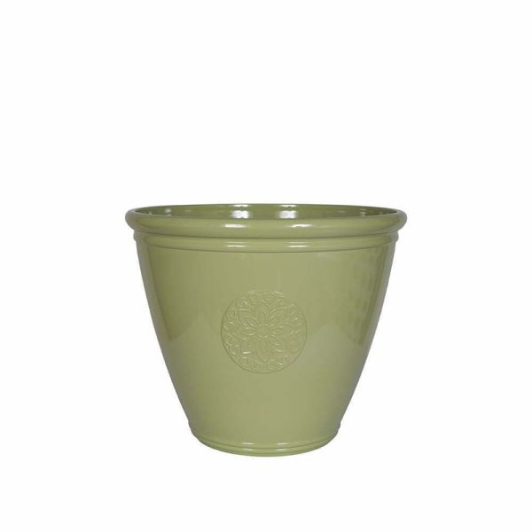 40cm Small Eden Emblem Plant Pot - Plastic - L40 x W40 x H30 cm - Green