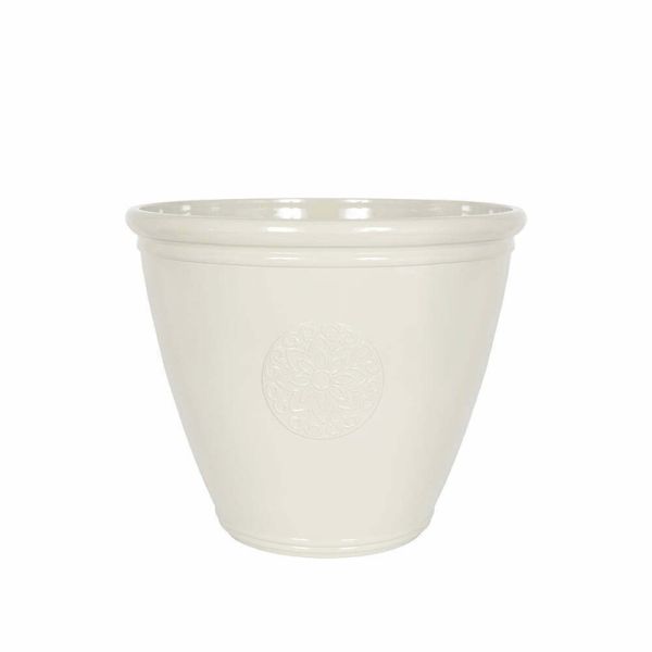 45cm Large Eden Emblem Plant Pot - Plastic - L45 x W45 x H38 cm - White