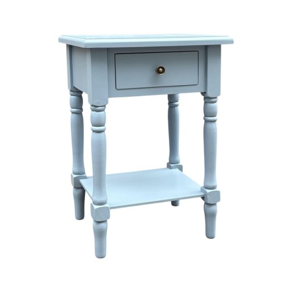 Single Drawers Side Table - L35 x W45 x H65 cm - Light Blue