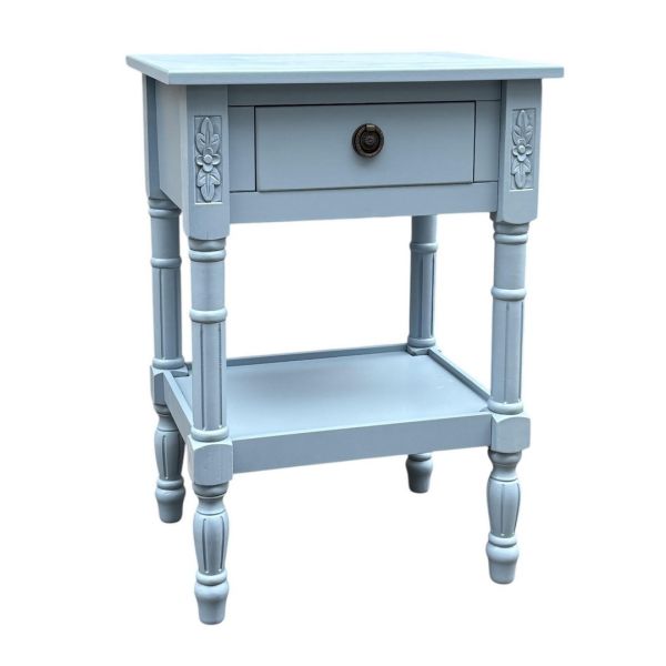 Single Drawers Side Table - L35 x W45 x H65 cm - Blue