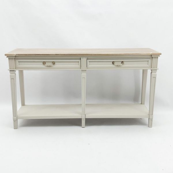2 Drawer Side Table - Wood - L40 x W150 x H78 cm