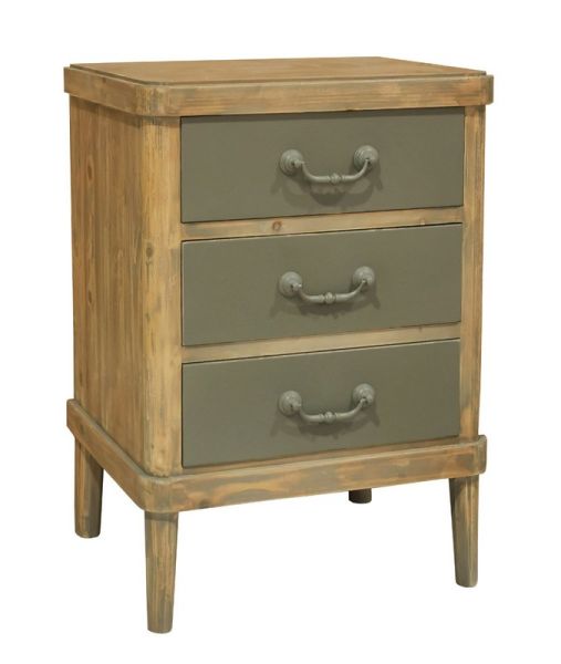 3 Drawer Bedside Table - Wood - L35 x W45 x H65 cm