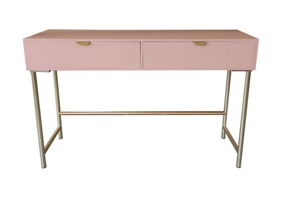 2 Drawer Bedside Table - Wood - L40 x W120 x H76 cm - Pink