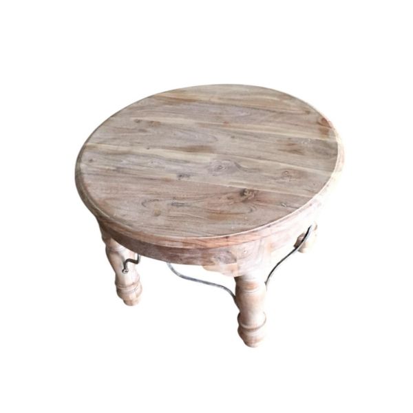 Round Coffee Table - Wood - L60 x W60 x H40 cm - Brown