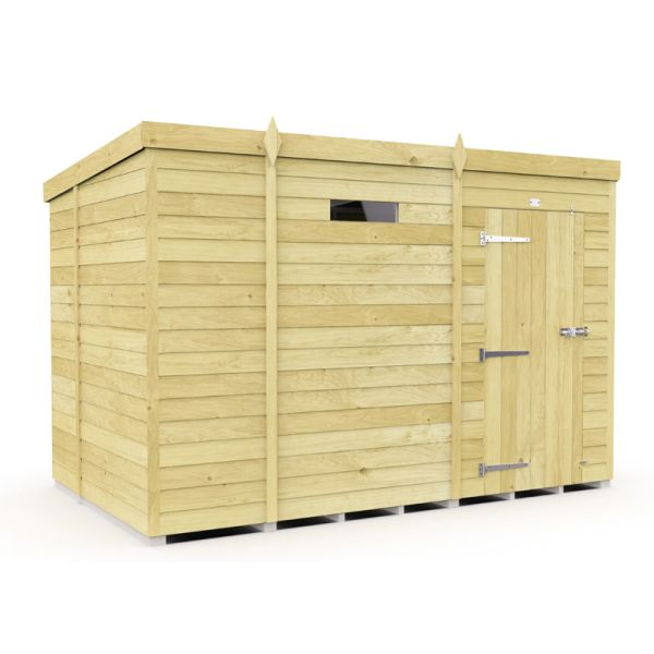 9 x 7 Feet Pent Security Shed - Single Door - Wood - L214 x W276 x H201 cm