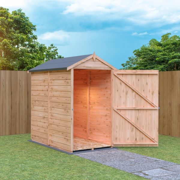 3 x 5 Feet Overlap Single Door Value Dip Treated Shed - OSB - L161.8 x W99 x H183.4 cm